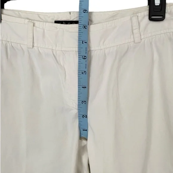 COPY - THEORY Pants Wide Leg Cotton Ivory/White Size 6 - Picture 12 of 16